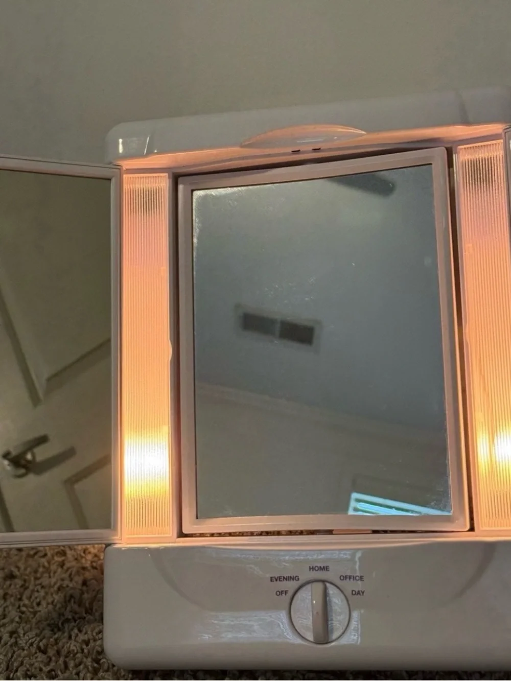 White Lighted Vanity Mirror with Adjustable Stand